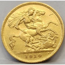 AUSTRALIA 1910 . HALF 1/2 SOVEREIGN . SYDNEY . GOLD